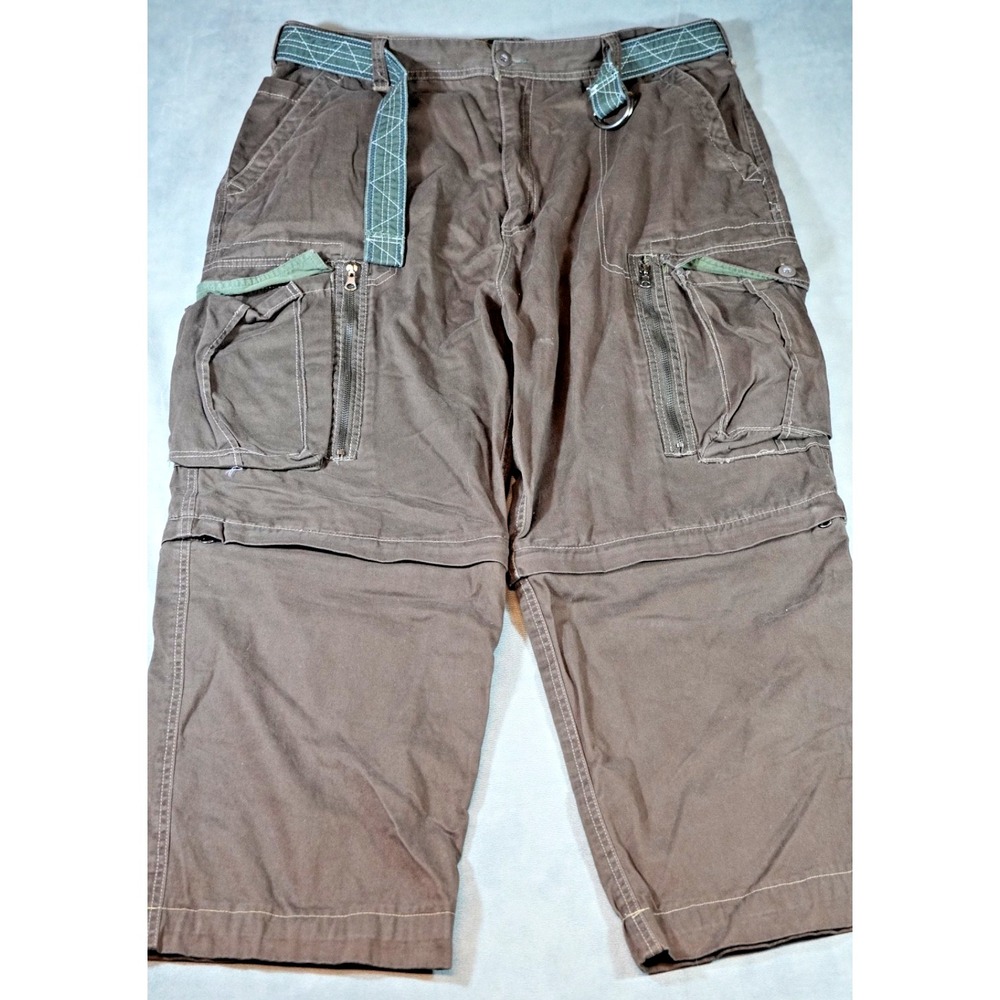Vintage  Bailey's Point Zip Off Cargo Convertible Pants Brown Pockets 38x30